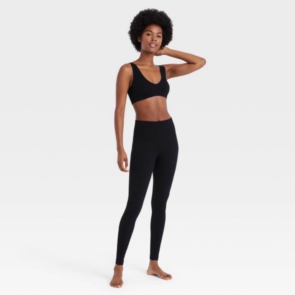 Colsie Women's Seamless High Rise Ribbed Leggings